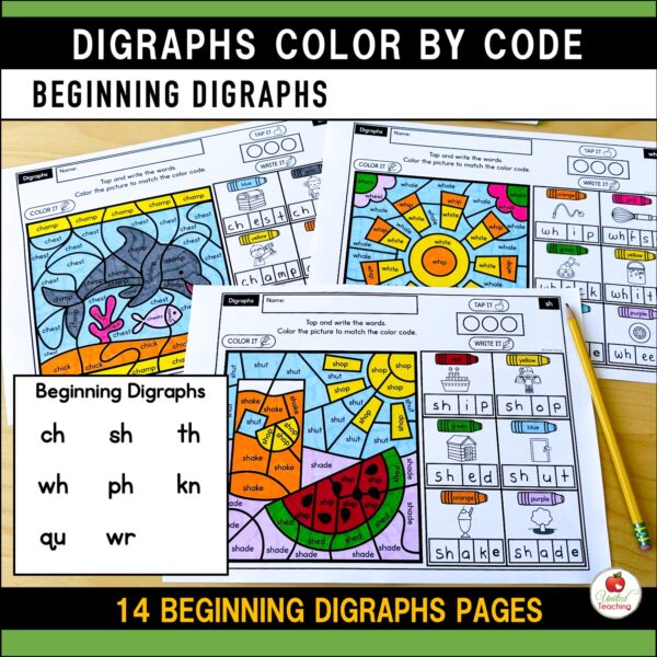 Phonics Color by Code Summer Worksheets Bundle - Image 12