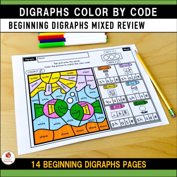 Digraphs Color by Code Summer Worksheets Packet - Image 6