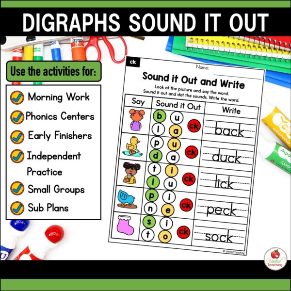 Digraphs Sound It Out Worksheets Packet - Image 3