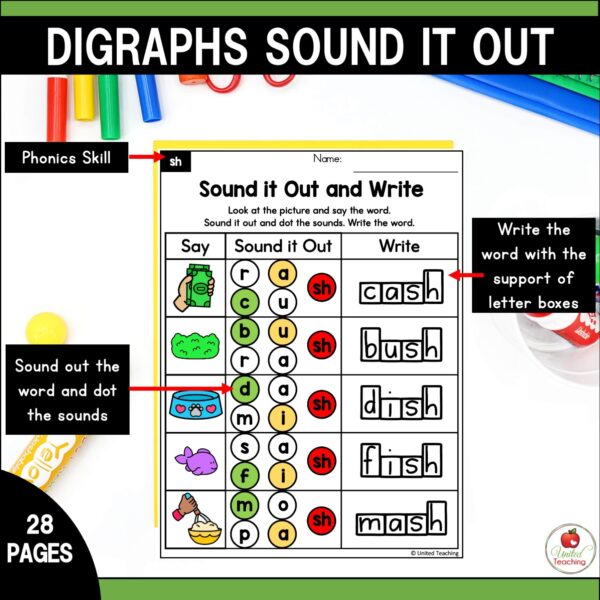 Digraphs Sound It Out Worksheets Packet - Image 5