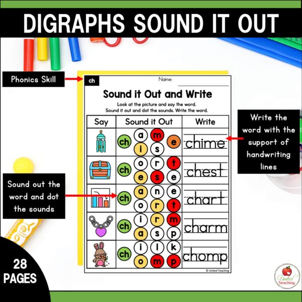 Digraphs Sound It Out Worksheets Packet - Image 6