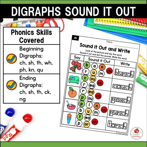 Digraphs Sound It Out Worksheets Packet - Image 7