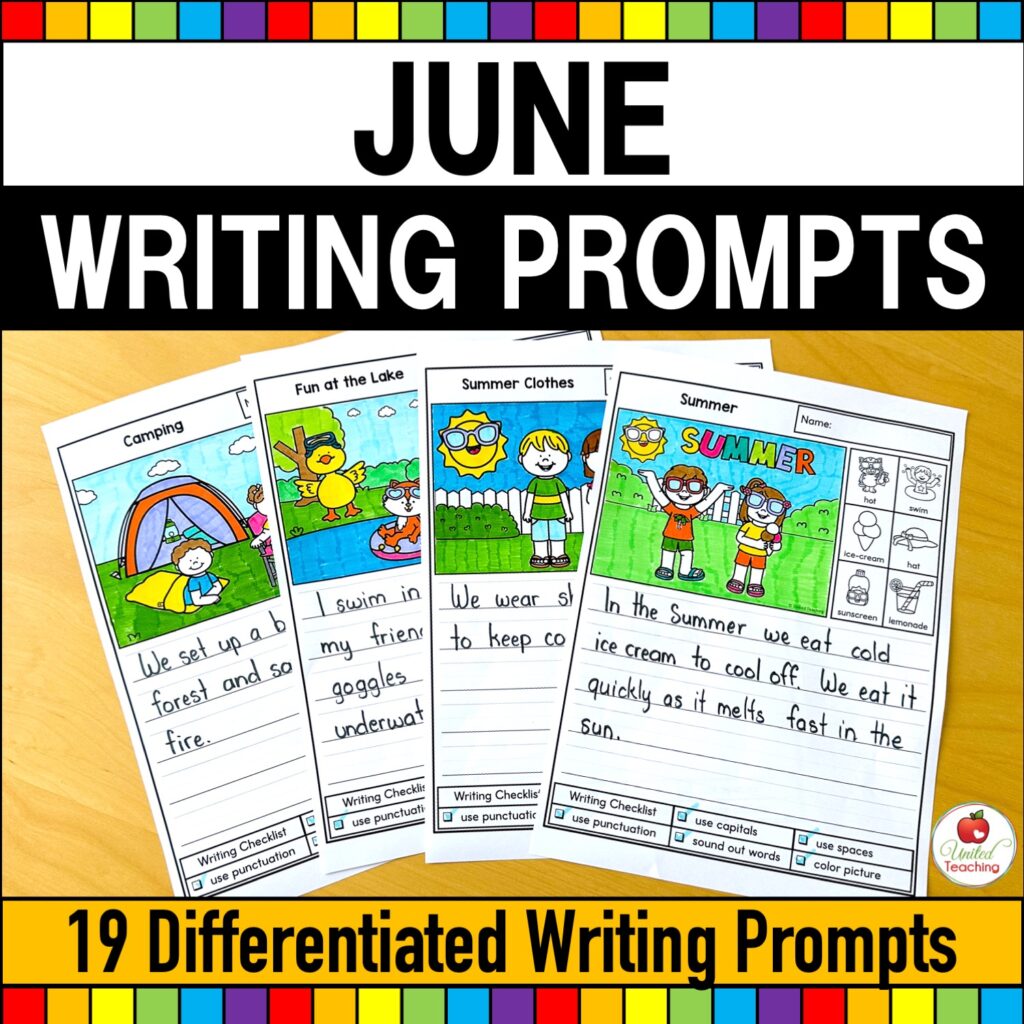 June Writing Prompts Packet Cover
