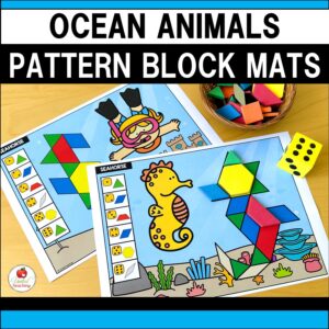 Make a Splash in Your Math Centers with These Ocean Animals Pattern Block Mats Cover