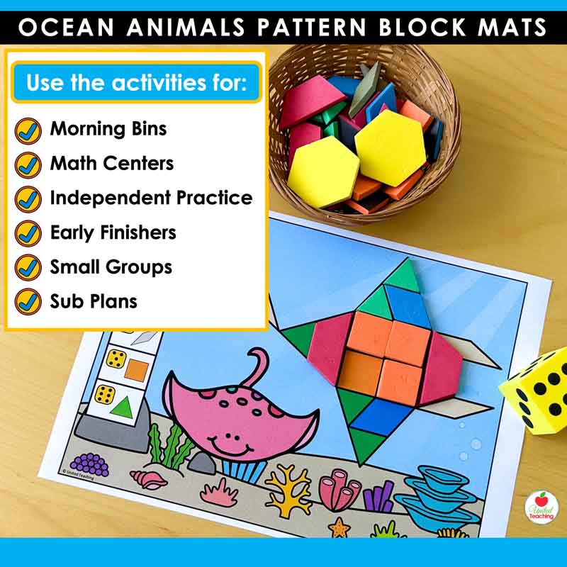 How to use the Ocean Animals Pattern Blocks Mats