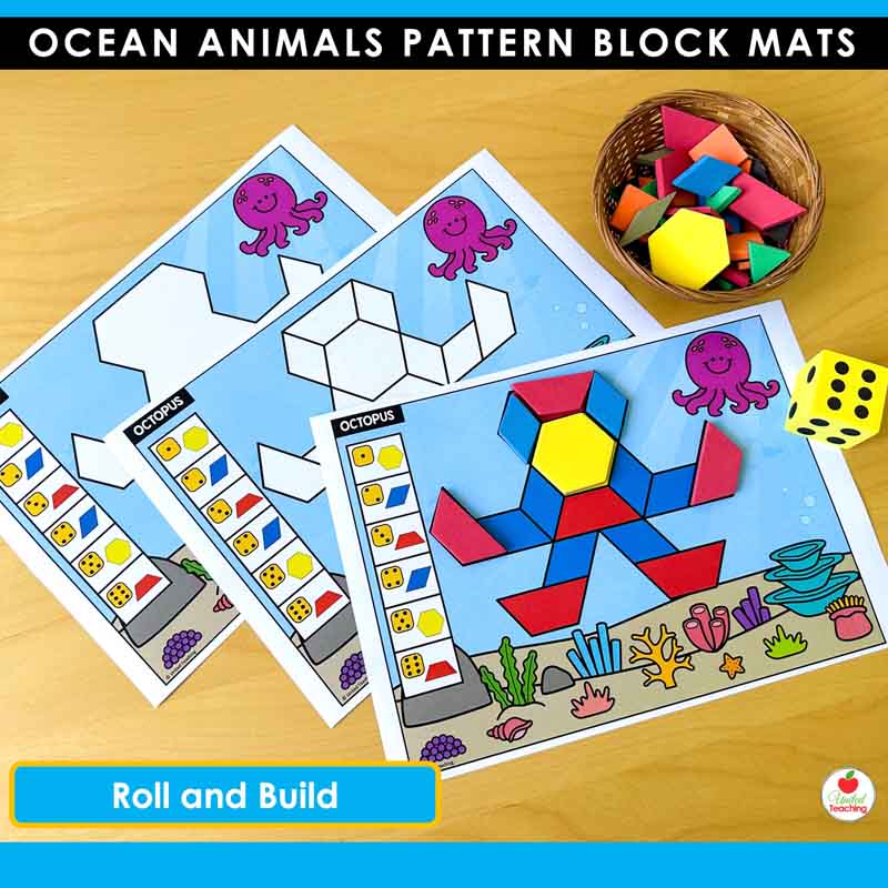 Ocean Animals Pattern Blocks Mats