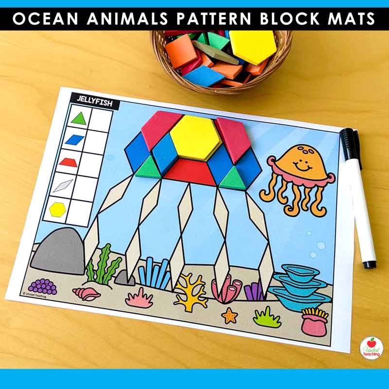 Ocean Animals Pattern Blocks Mats