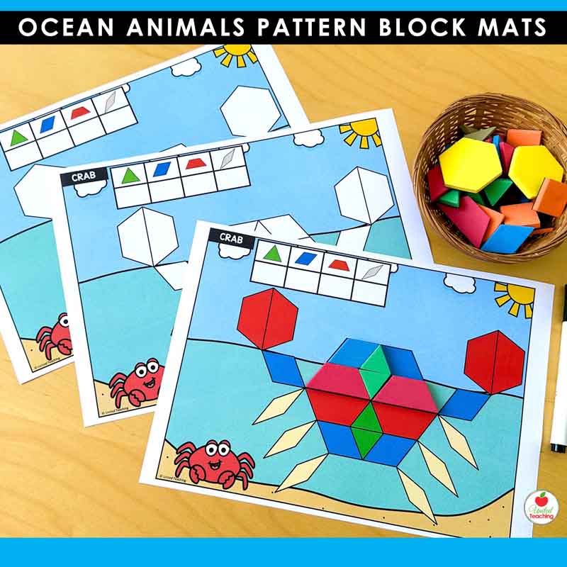 Ocean Animals Pattern Blocks Mats