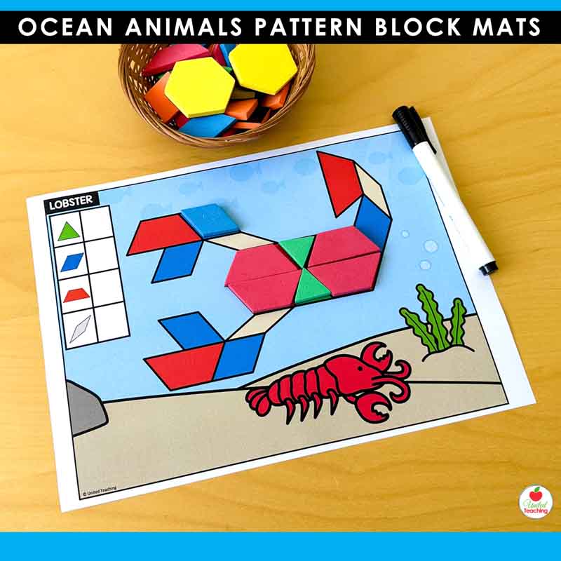 Lobster pattern blocks mat