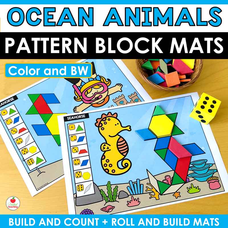 Ocean Animals Pattern Blocks Mats