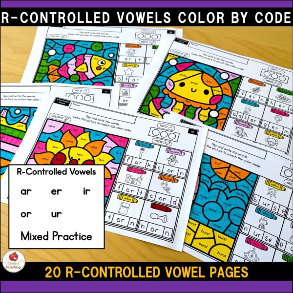 Phonics Color by Code Summer Worksheets Bundle - Image 17