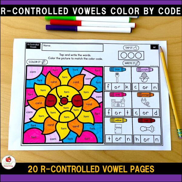 R-Controlled Vowels Color by Code Summer Packet - Image 6