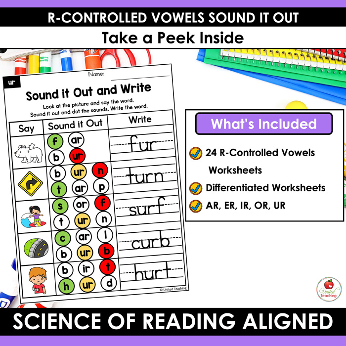 R-Controlled Vowels Sound It Out Worksheets Packet - Image 2