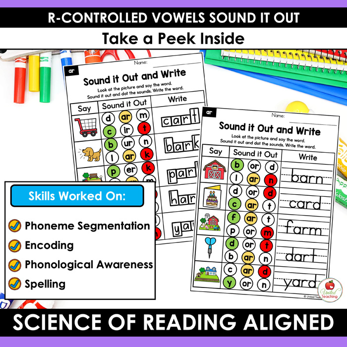 R-Controlled Vowels Sound It Out Worksheets Packet - Image 4
