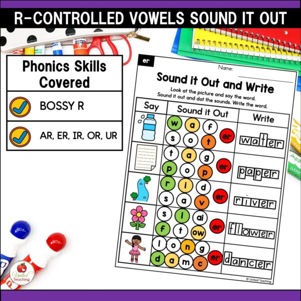R-Controlled Vowels Sound It Out Worksheets Packet - Image 7
