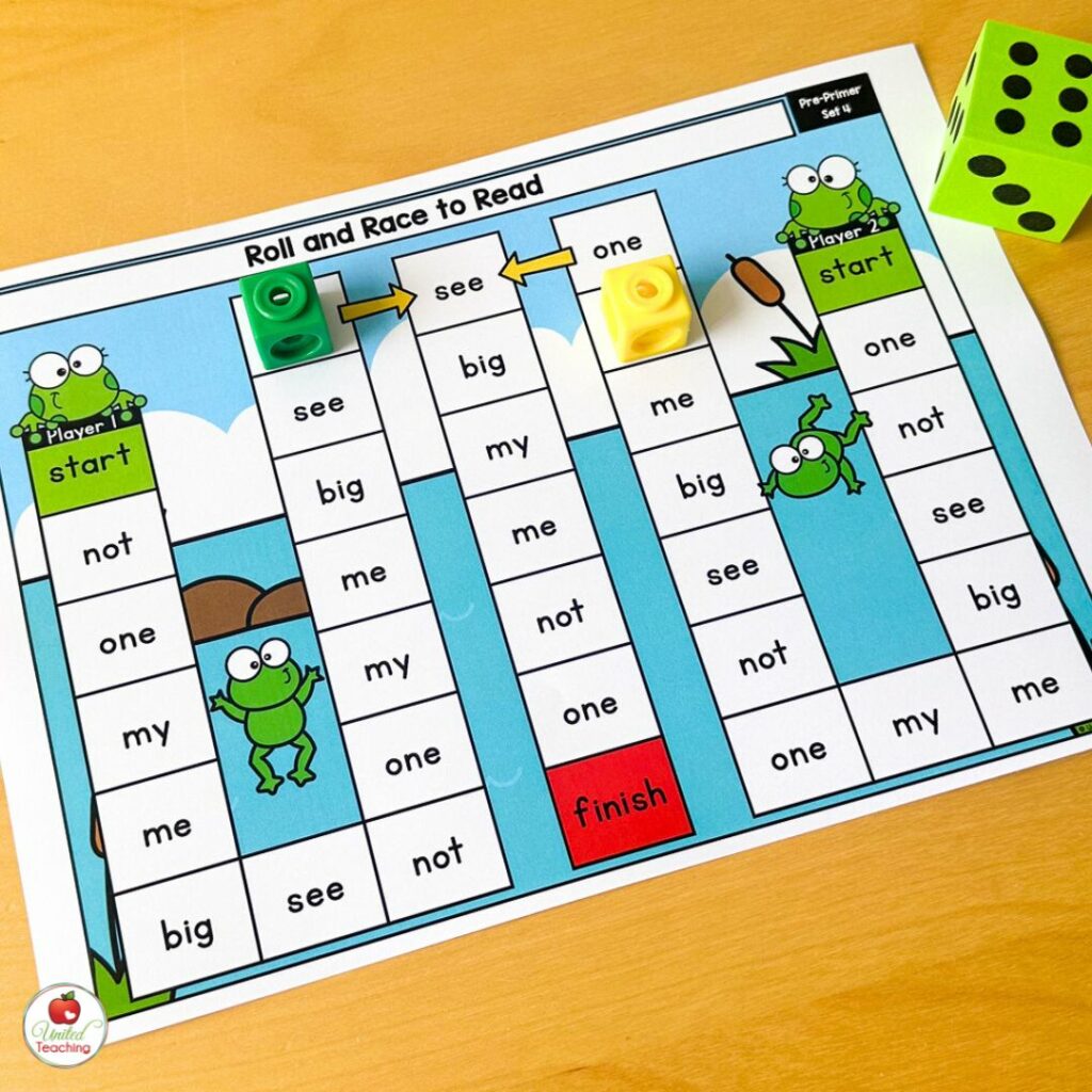 Roll and Race to Read Partner Games