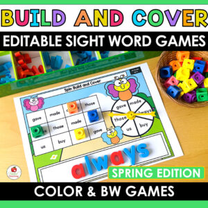 Spring Spin Build and Cover Sight Word Games Cover