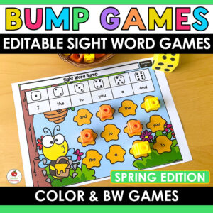 Spring Sight Word Bump Games Cover