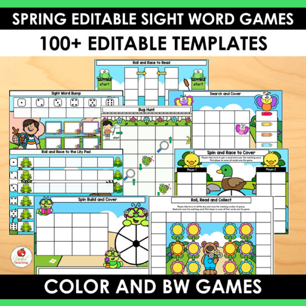 Spring Editable Sight Word Games Bundle - Image 4