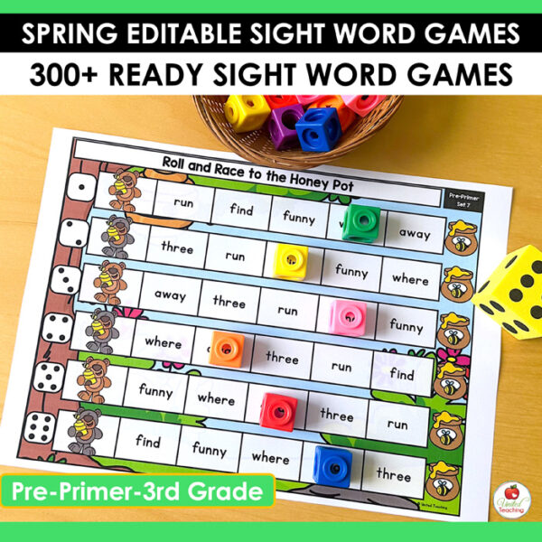 Spring Editable Sight Word Games Bundle - Image 7