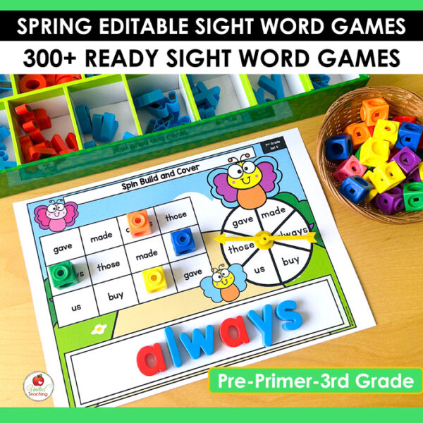 Spring Editable Sight Word Games Bundle - Image 9