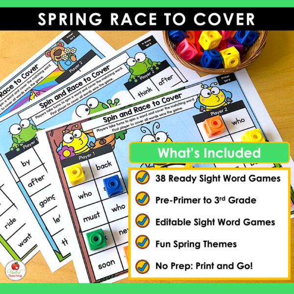 Spring Spin and Race to Cover Sight Word Games - Image 2