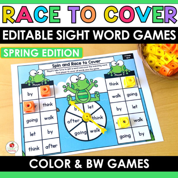 Spring Spin and Race to Cover Sight Word Games Cover