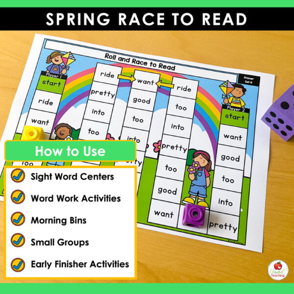 Spring Roll and Race to Read Sight Word Partner Games - Image 3