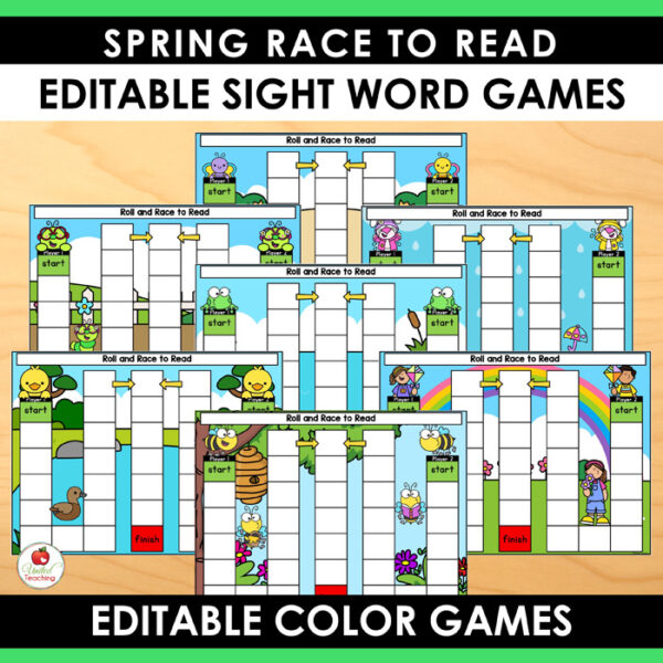 Spring Roll and Race to Read Sight Word Partner Games - Image 4