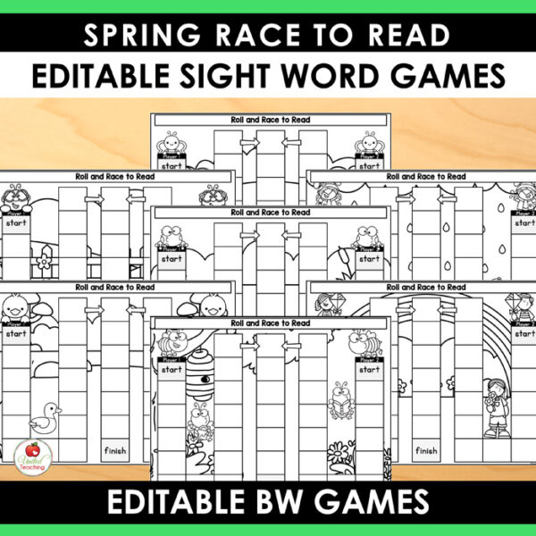 Spring Roll and Race to Read Sight Word Partner Games - Image 5