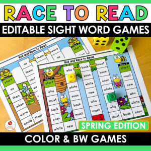Spring Roll and Race to Read Sight Word Partner Games Cover