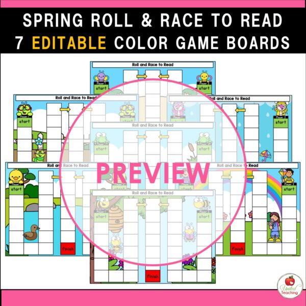 Spring Roll and Race to Read Sight Word Partner Games - Image 4