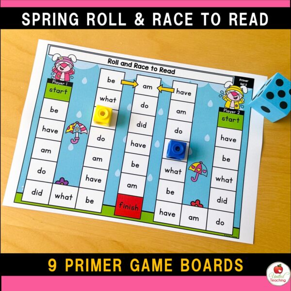 Spring Roll and Race to Read Sight Word Partner Games - Image 7