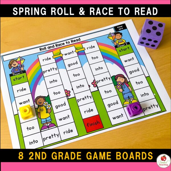 Spring Roll and Race to Read Sight Word Partner Games - Image 9