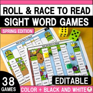 Spring Roll and Race to Read Sight Word Partner Games Cover