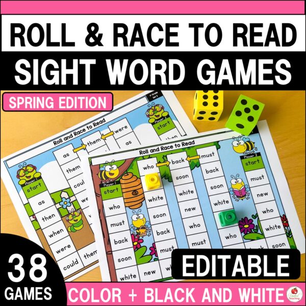 Spring Roll and Race to Read Sight Word Partner Games Cover