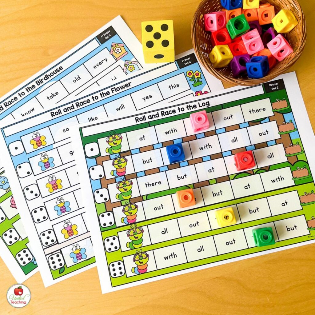 Roll and Read Sight Word Games