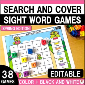 Spring Search and Cover Sight Word Games