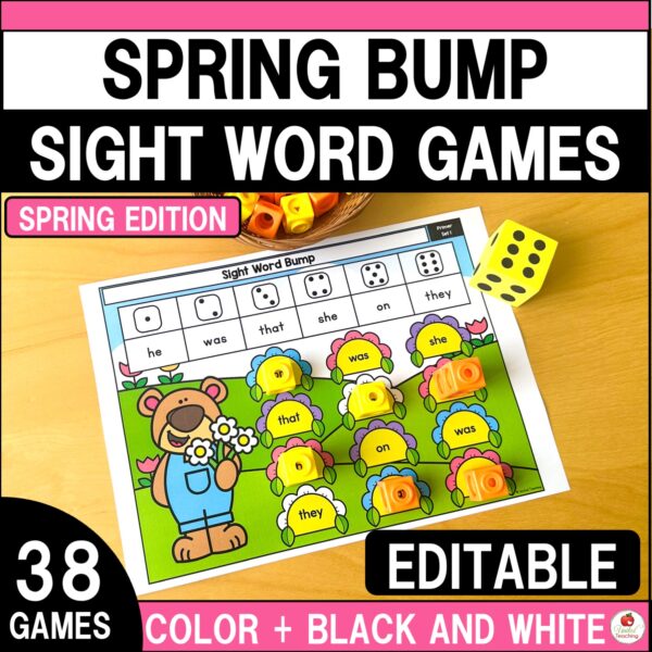 Spring Sight Word Bump Games Cover