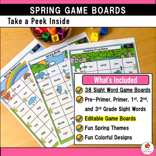 Spring Sight Word Game Boards - Image 2