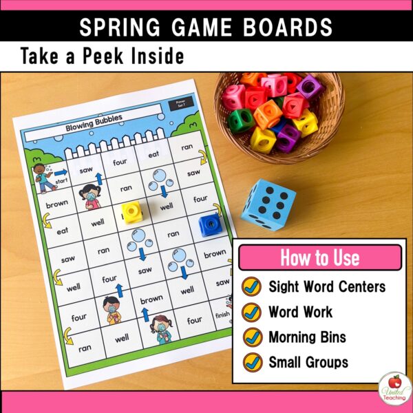 Spring Sight Word Game Boards - Image 3