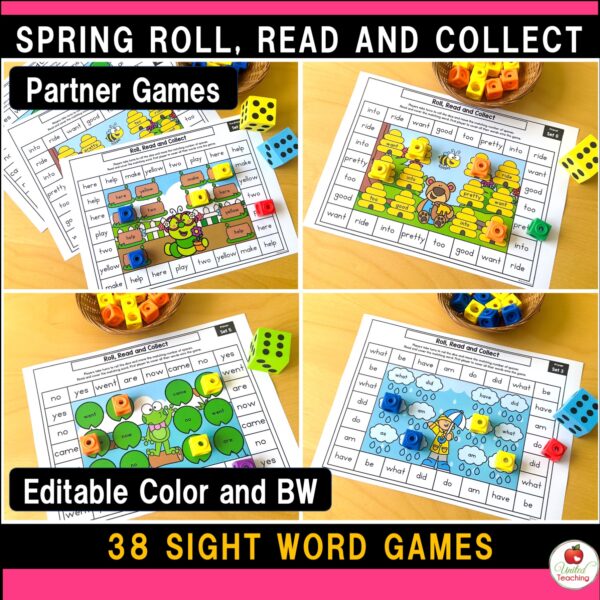 Spring Editable Sight Word Games Bundle - Image 4