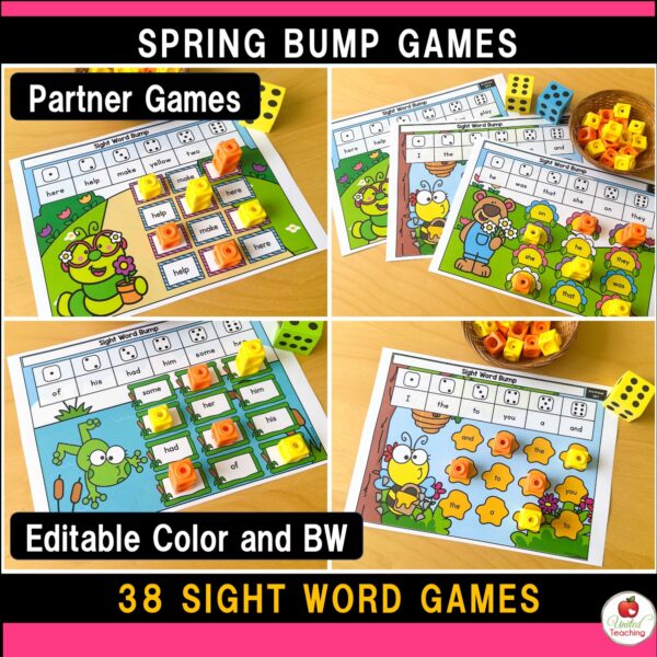 Spring Editable Sight Word Games Bundle - Image 7