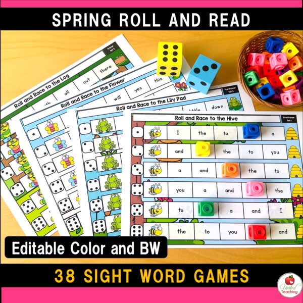 Spring Editable Sight Word Games Bundle - Image 9