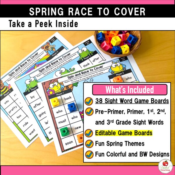 Spring Spin and Race to Cover Sight Word Games - Image 2