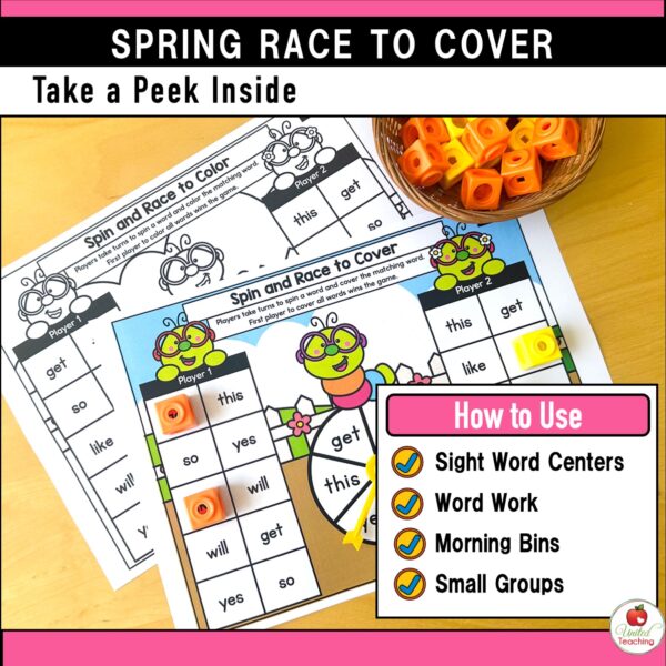 Spring Spin and Race to Cover Sight Word Games - Image 3