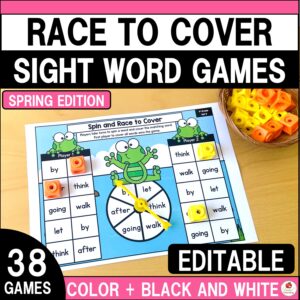 Spring Spin and Race to Cover Sight Word Games Cover
