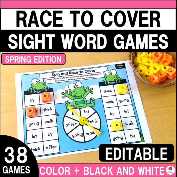 Spring Spin and Race to Cover Sight Word Games Cover