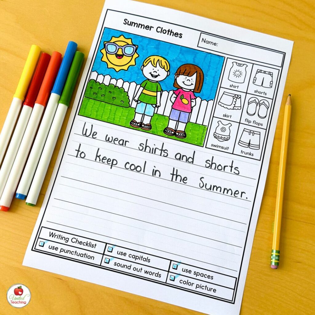 Summer Clothes writing prompt