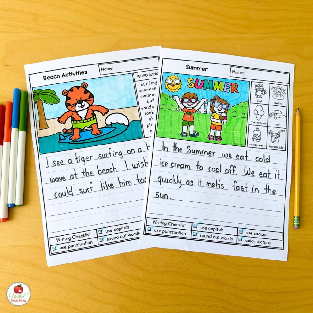 June writing prompts for kindergarten